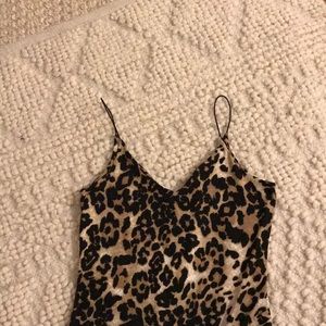 Leopard print body suit tank top